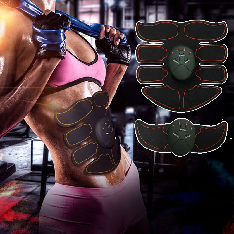 EMS Abdominal Muscle Toning Trainer with gel pads for effective muscle stimulation and toning.