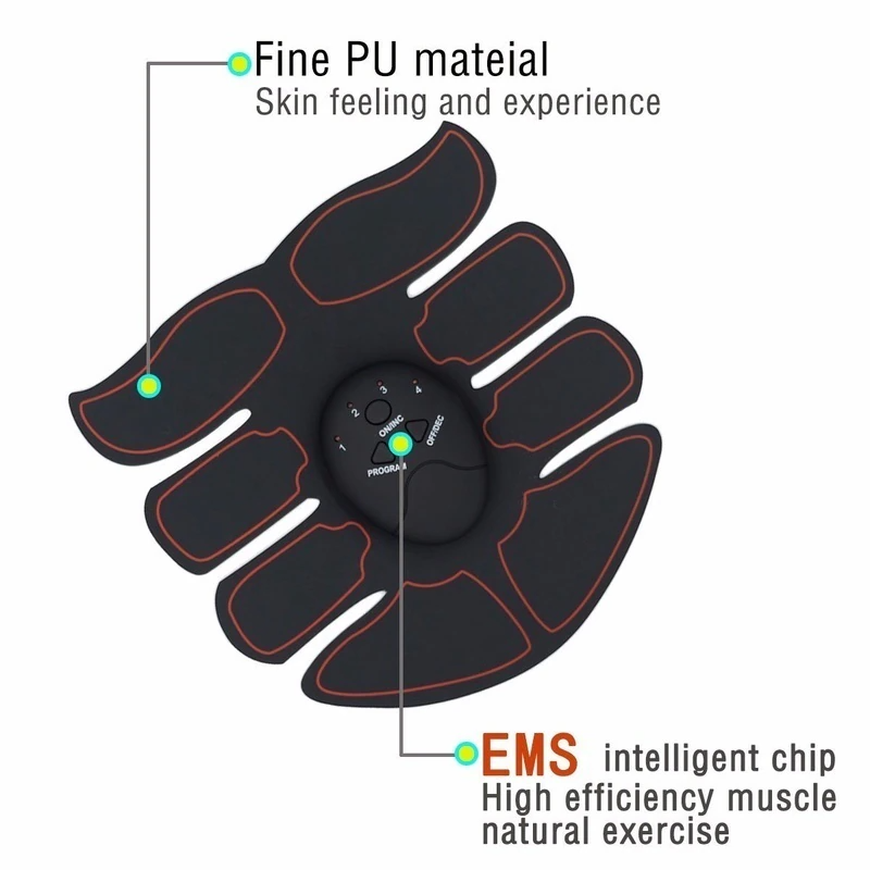 EMS Abdominal Muscle Toning Trainer with gel pads for effective muscle stimulation and toning.