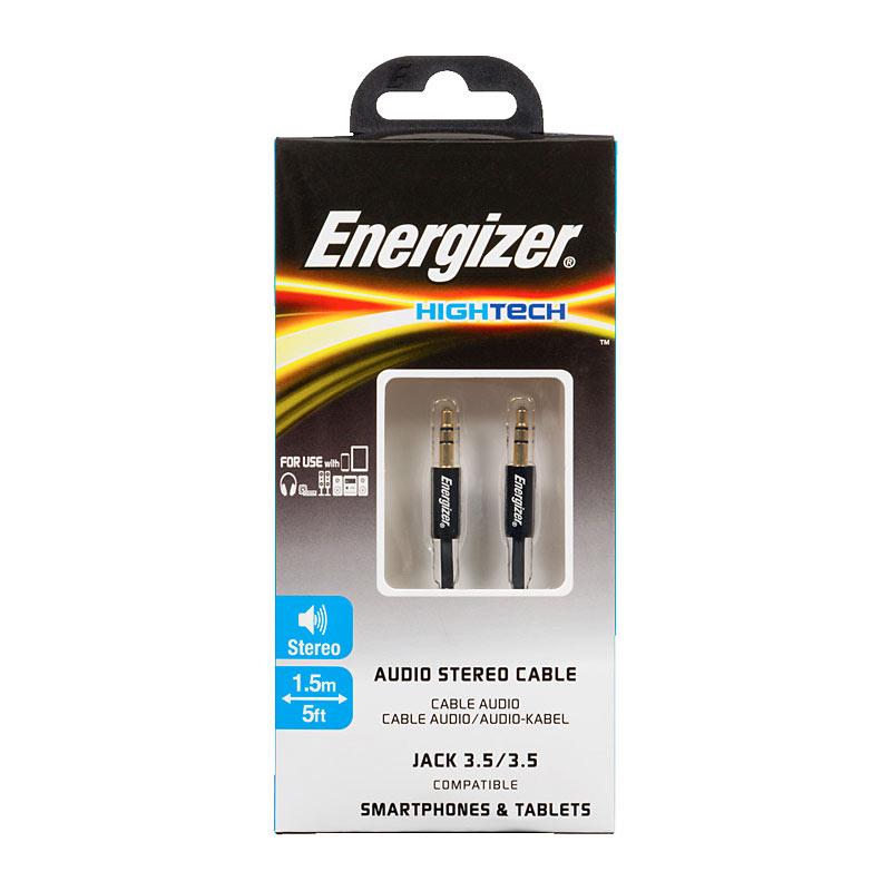 ENERGIZER AudioCable Jack 1.5m showcasing its durable connectors and flexible design.