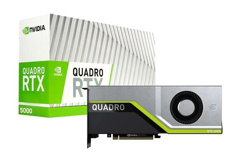 E-ENERGY Quadro RTX5000 PCIe Workstation Card with 16GB GDDR6 memory, showcasing multiple display ports and advanced cooling design.