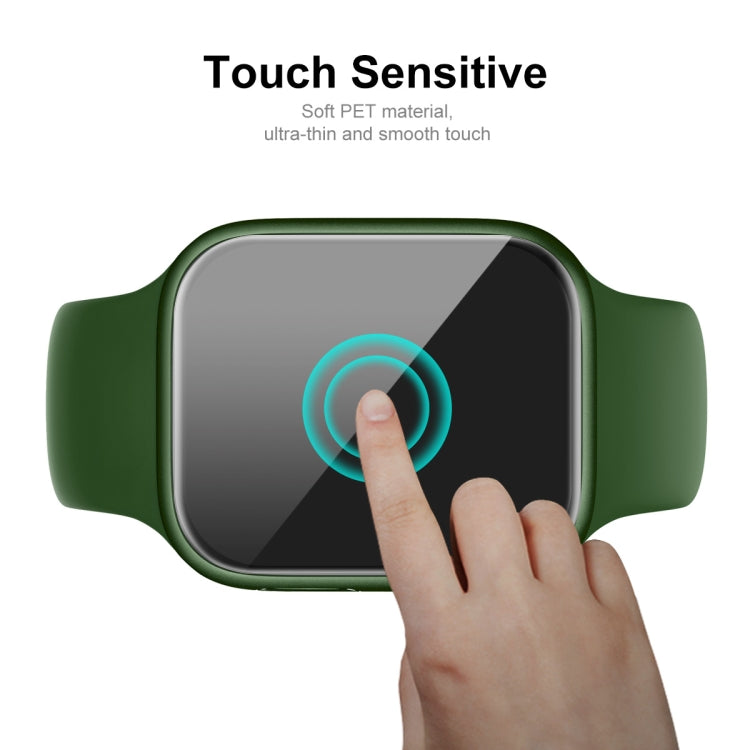 ENKAY TPU Case and PET Screen Protector for Apple Watch, showcasing full coverage design and lightweight material.