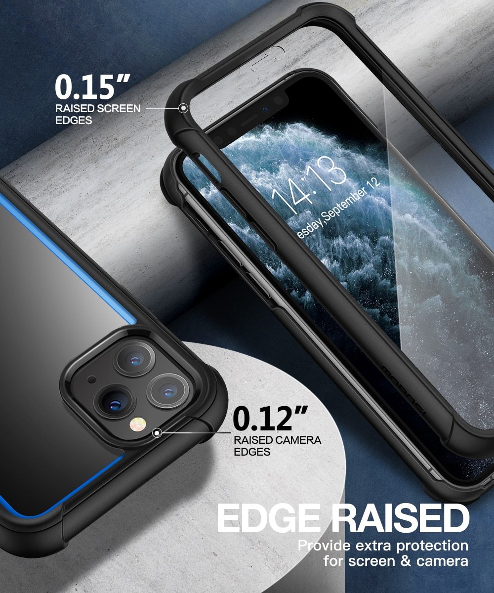 Epoch Series Case for iPhone 11 showcasing full-body drop protection and built-in screen protector in a sleek design.