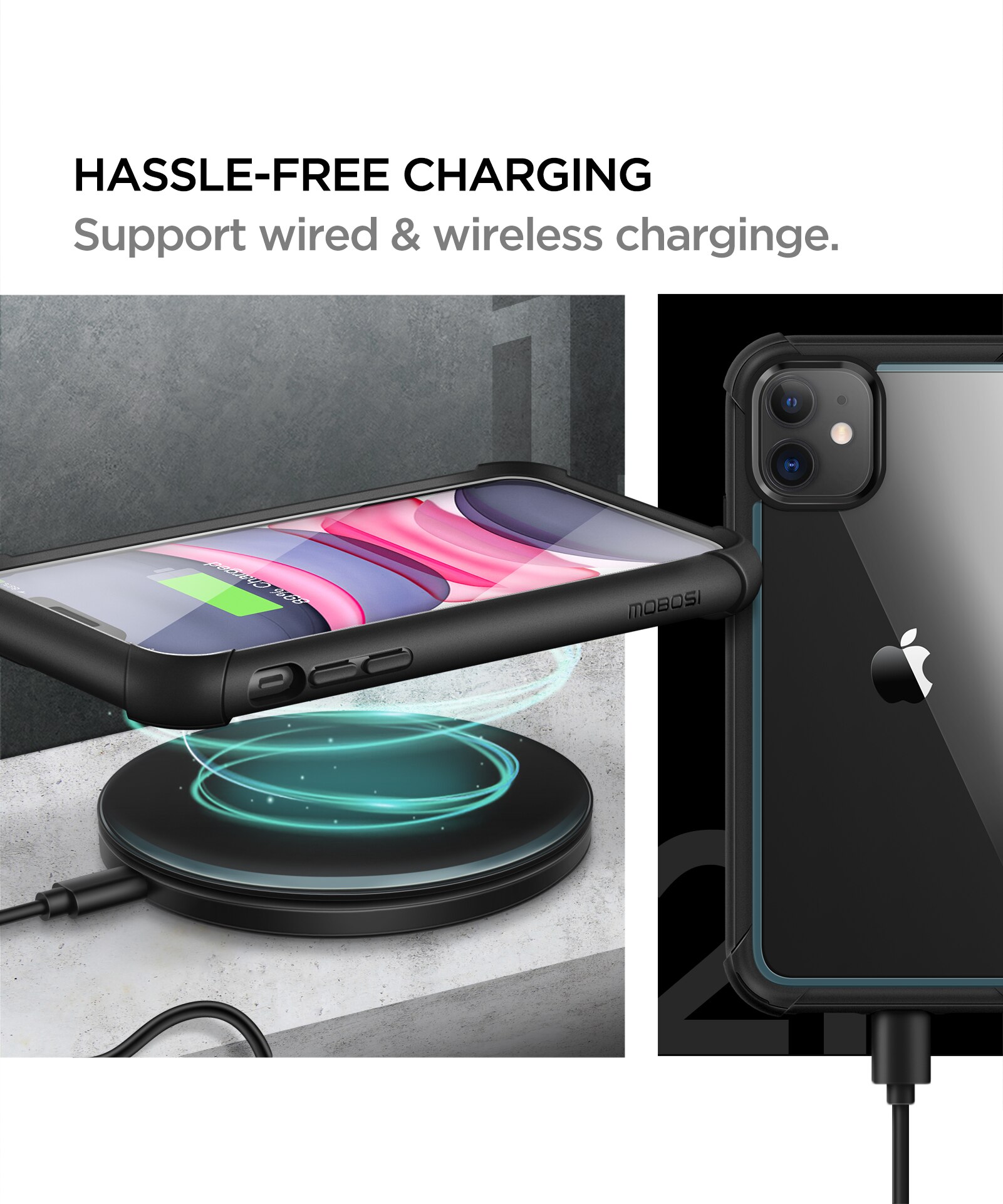 Epoch Series Case for iPhone 11 showcasing full-body drop protection and built-in screen protector in a sleek design.