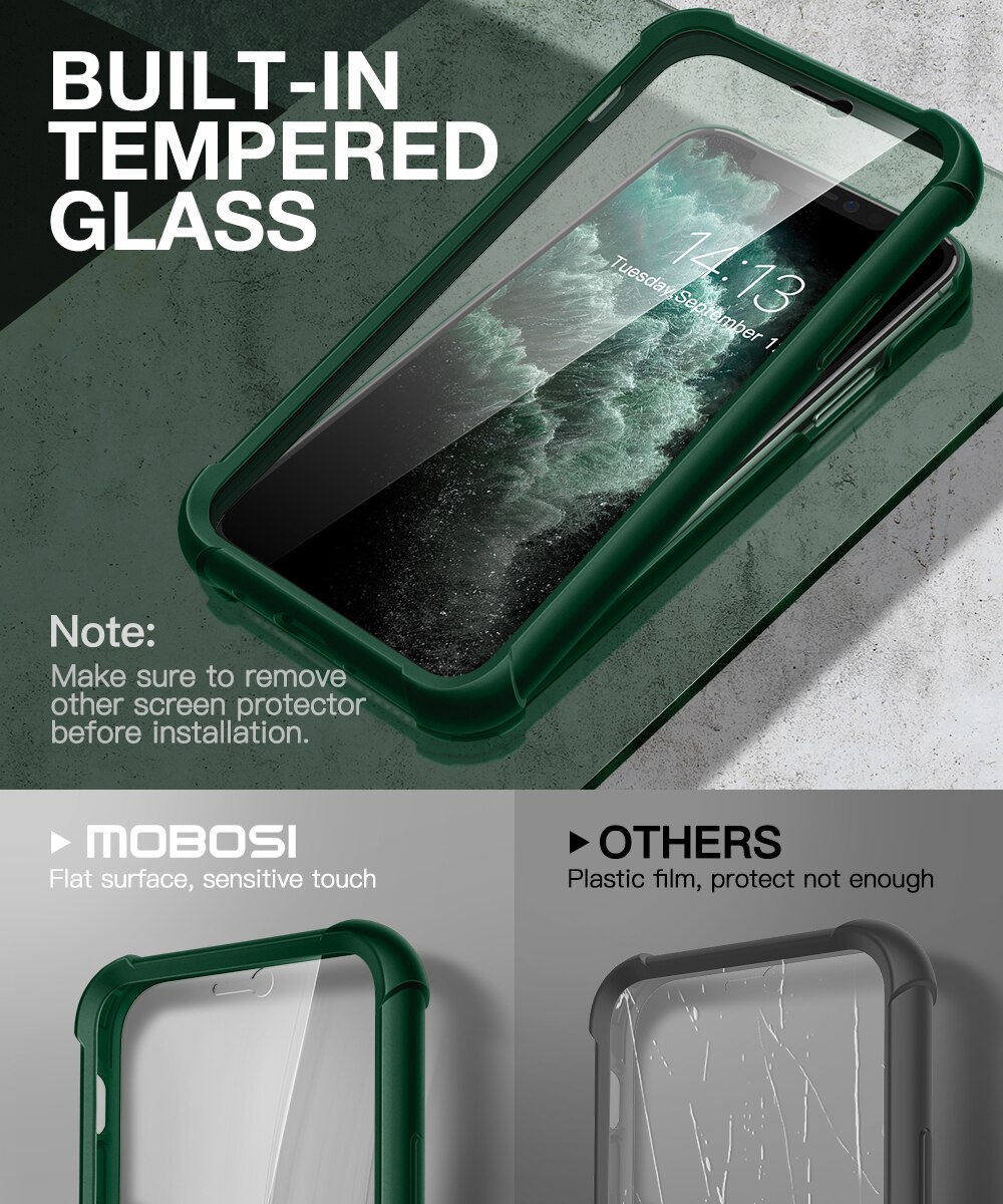 Epoch Series Case for iPhone 11 showcasing full-body drop protection and built-in screen protector in a sleek design.