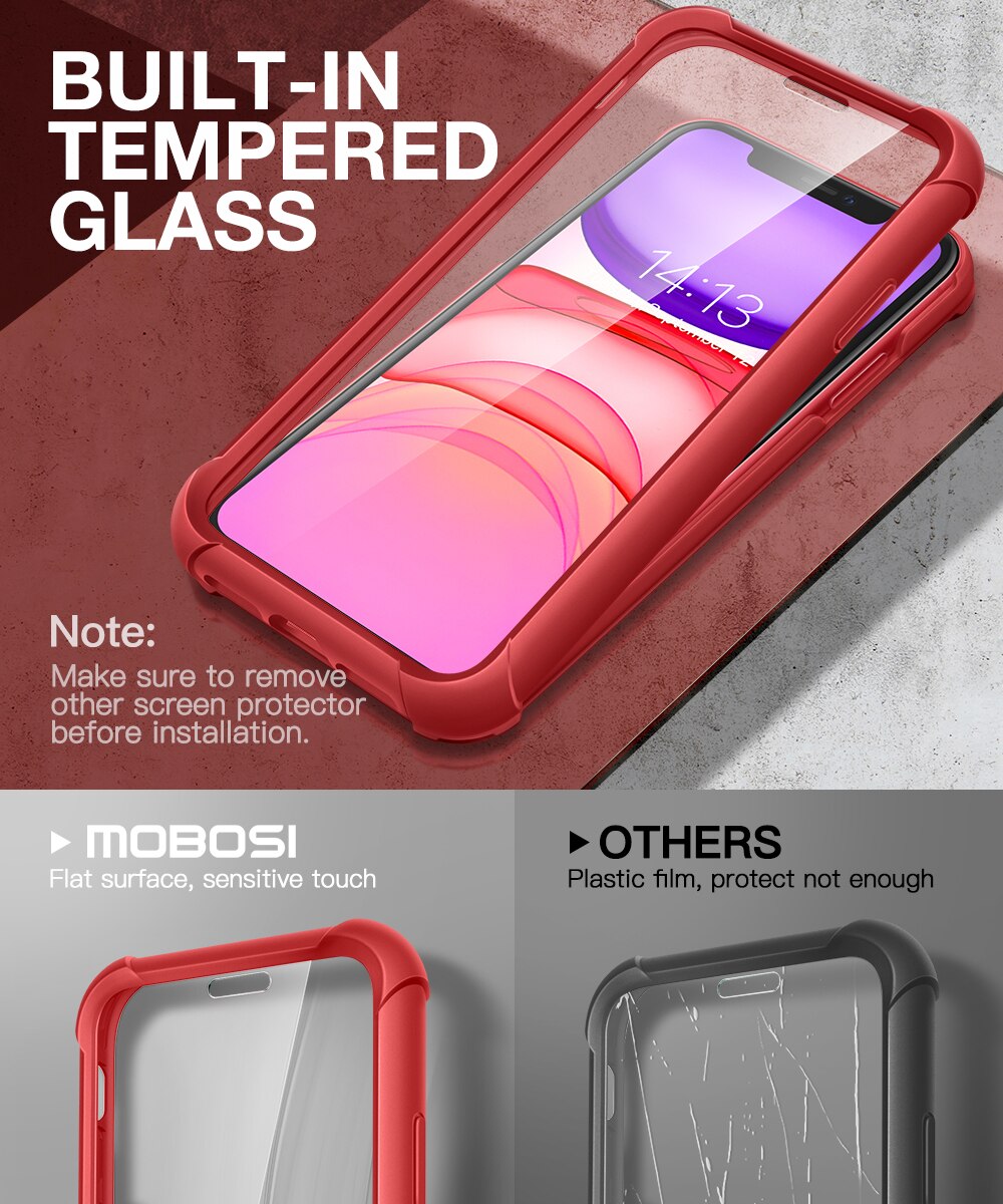 Epoch Series Case for iPhone 11 showcasing full-body drop protection and built-in screen protector in a sleek design.