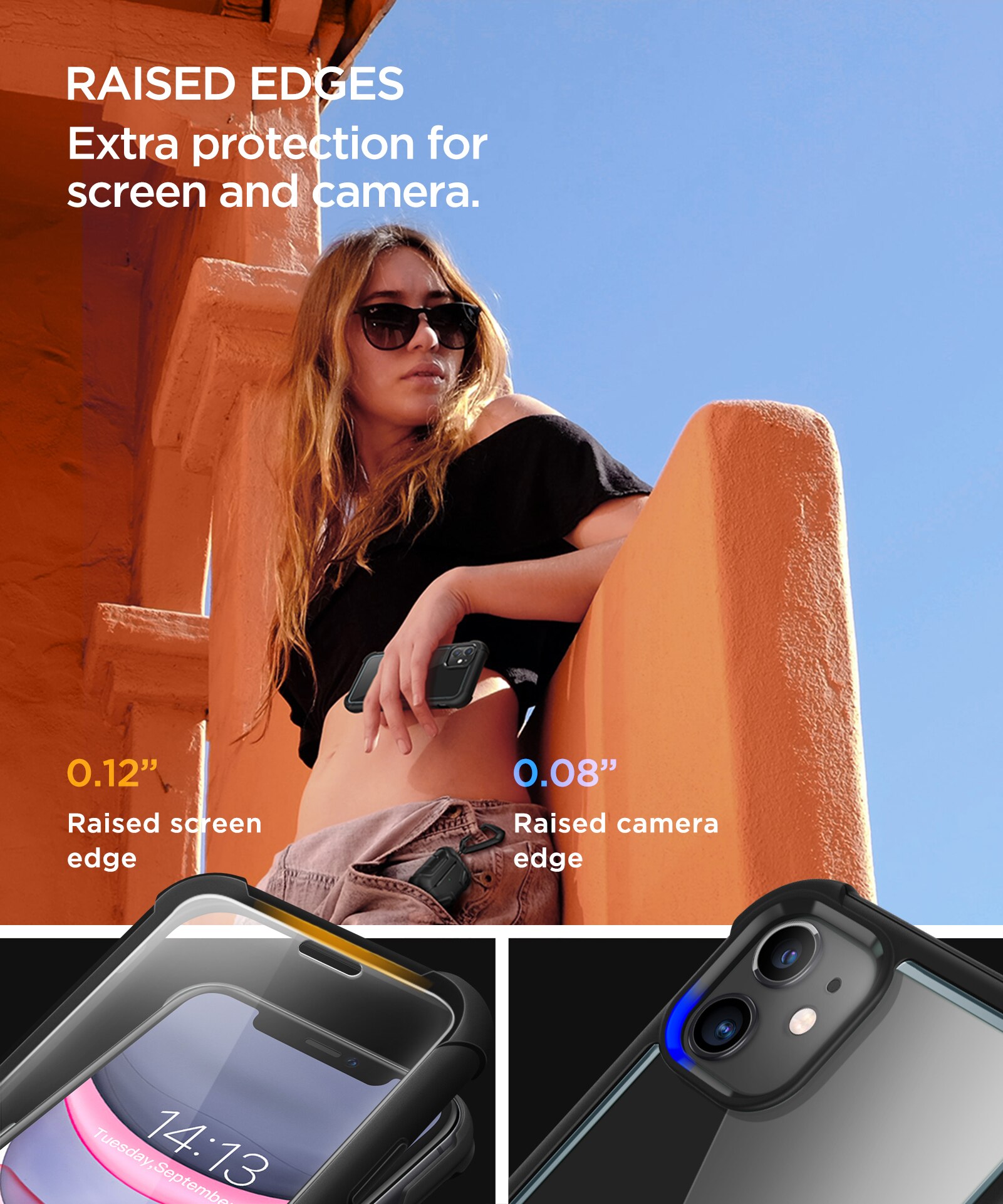 Epoch Series Case for iPhone 11 showcasing full-body drop protection and built-in screen protector in a sleek design.