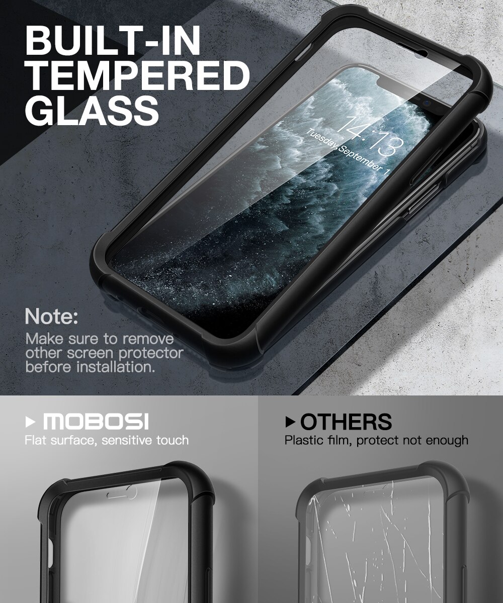 Epoch Series Case for iPhone 11 showcasing full-body drop protection and built-in screen protector in a sleek design.