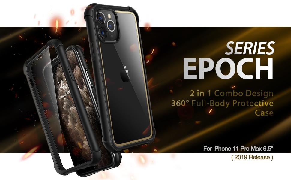 Epoch Series Case for iPhone 11 showcasing full-body drop protection and built-in screen protector in a sleek design.
