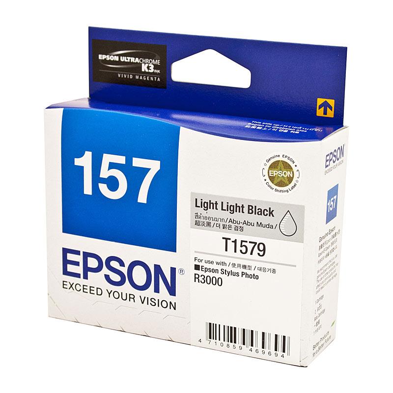 EPSON 1579 Light Light Black Ink Cartridge, designed for vibrant prints with the EPSON STYLUS PHOTO R3000 printer.