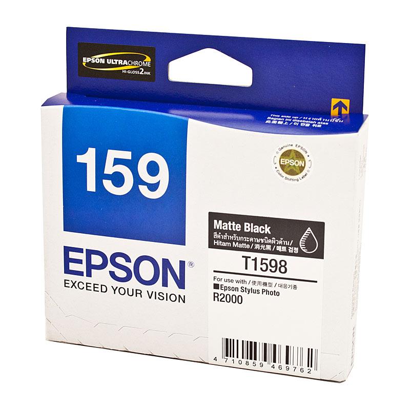 EPSON 1598 Matte Black Ink Cartridge, designed for high-quality printing with a sleek design.