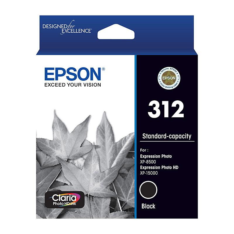 EPSON 312XL Black Ink Cartridge showcasing its sleek design and packaging, ideal for high-quality printing.