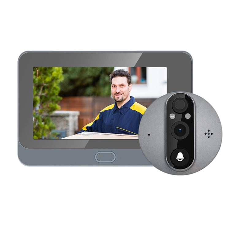 ESCAM C87 1080P Smart WiFi Digital Door Viewer with a 4.3-inch screen and sleek design, showcasing its advanced features.