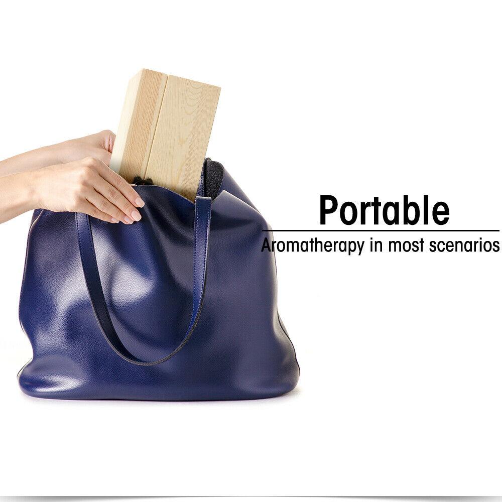 Wooden essential oil storage box with 25 slots for bottles, featuring a removable divider and sturdy construction.