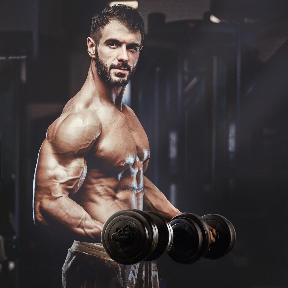 Everfit 17KG Dumbbell Set featuring adjustable weight plates and non-slip handles, ideal for home gym workouts.