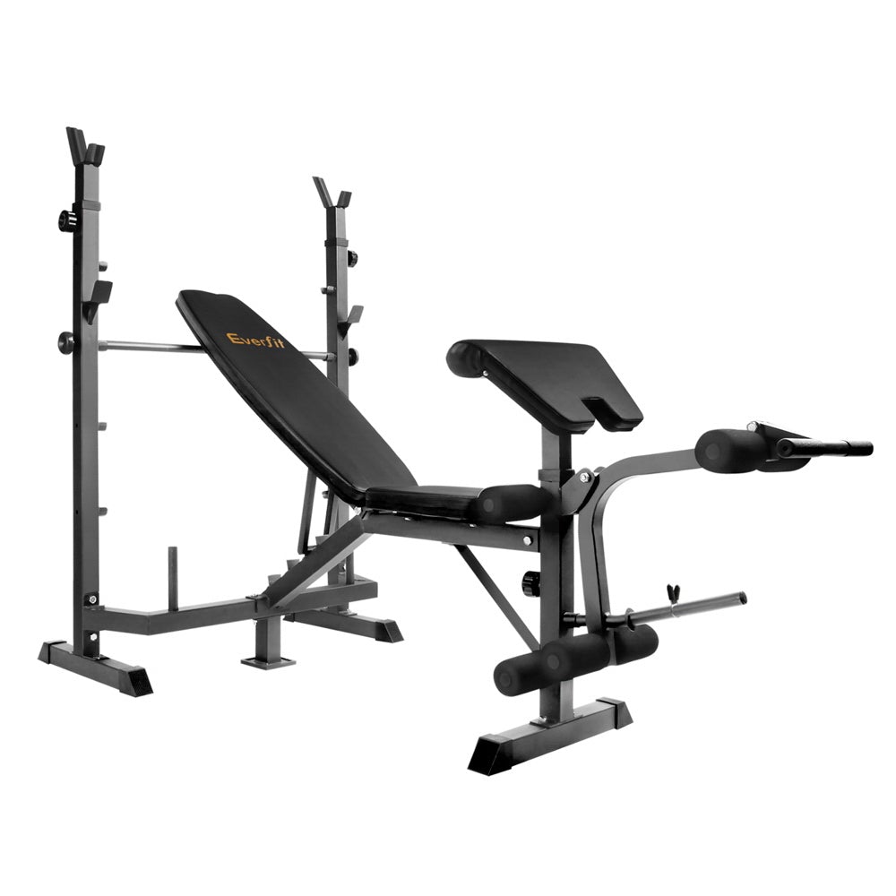 Everfit 9-In-1 Weight Bench showcasing adjustable features and sturdy design, ideal for home workouts.