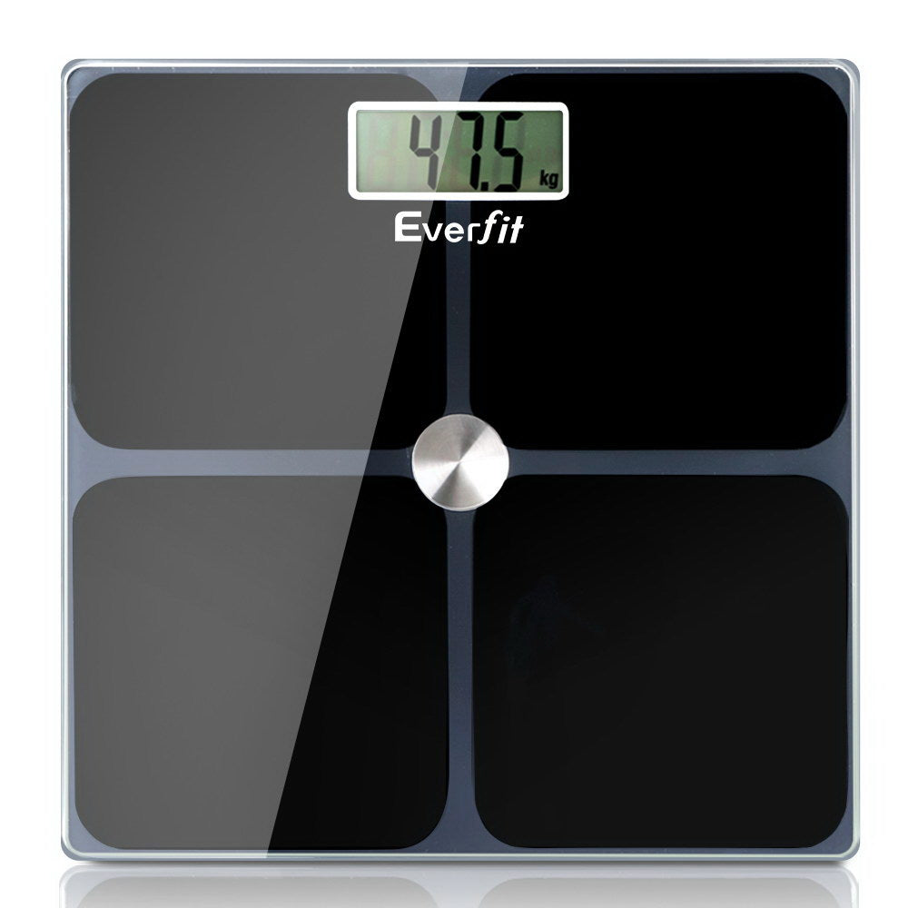 Everfit Bathroom Scales Digital Weighing Scale with large LCD display and tempered glass platform, designed for accurate weight tracking up to 180KG.