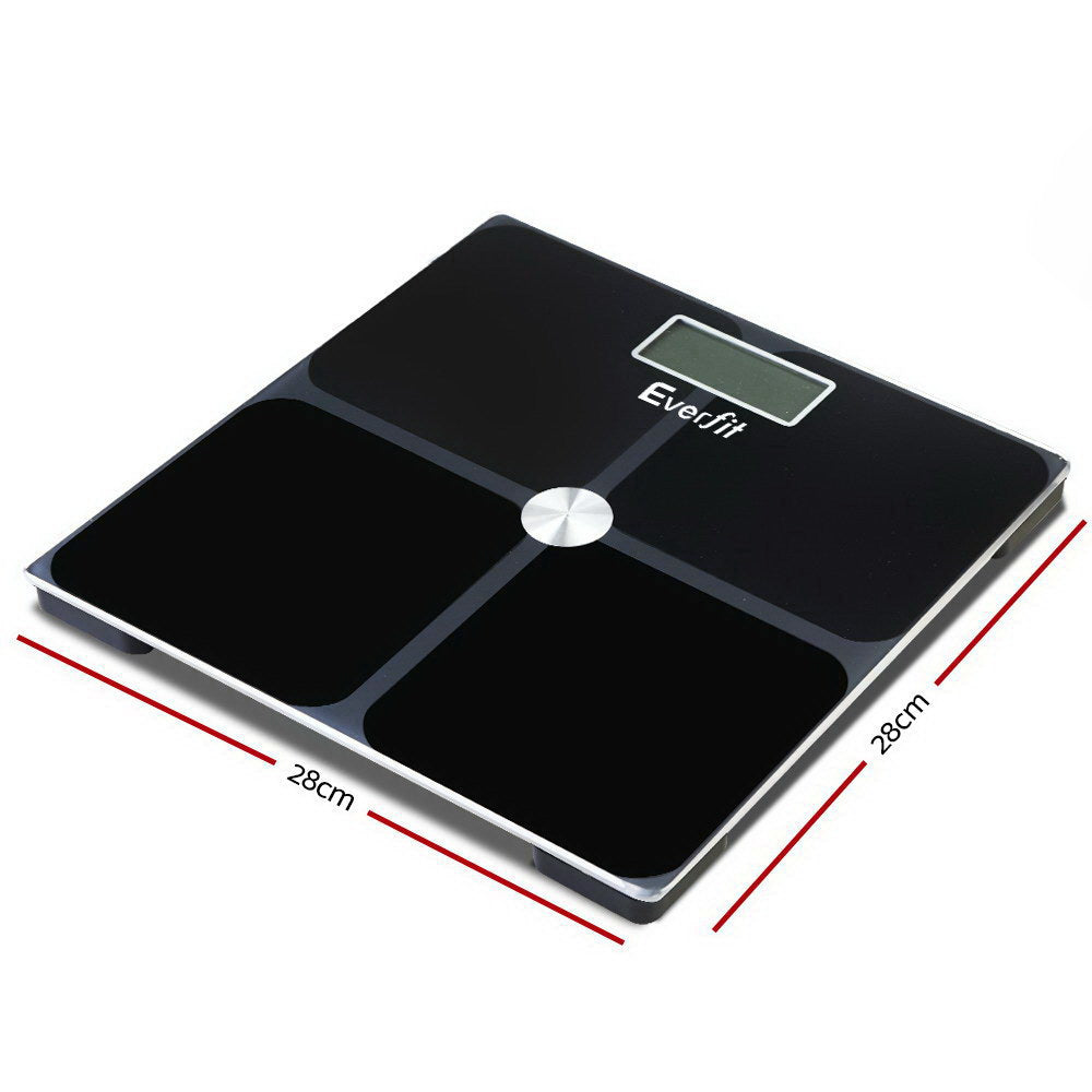 Everfit Bathroom Scales Digital Weighing Scale with large LCD display and tempered glass platform, designed for accurate weight tracking up to 180KG.