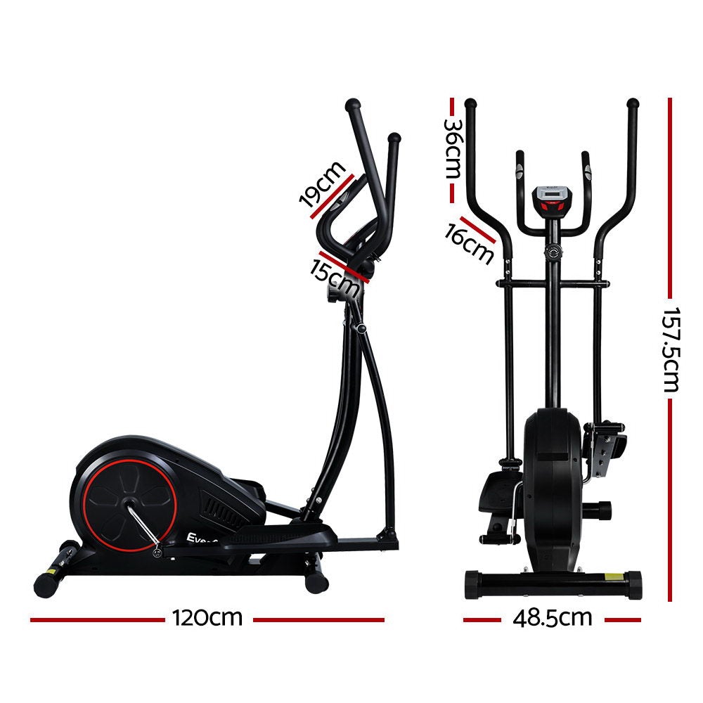 Everfit Elliptical Cross Trainer Exercise Bike with LCD display and sturdy steel frame, designed for low-impact workouts at home.