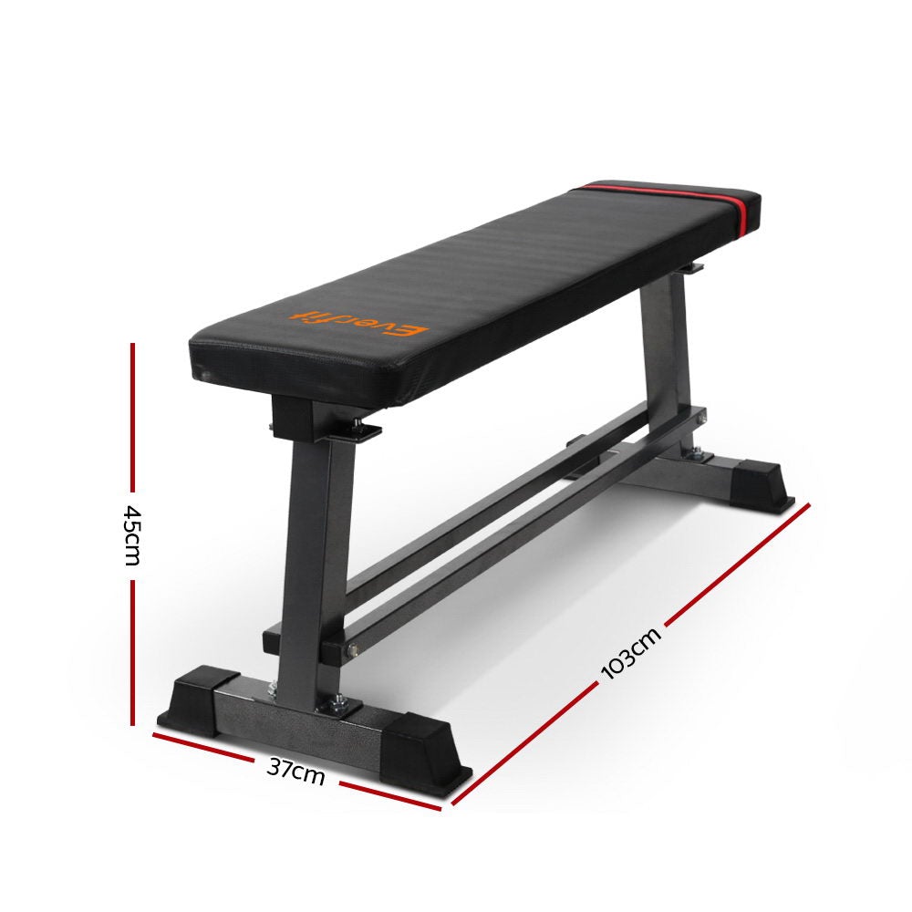 Everfit Weight Bench with strong steel frame and thick padding, designed for upper body workouts.