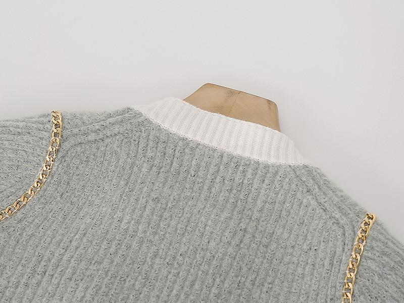 A stylish Fall Winter Knit Cardigan in England style, featuring a double-breasted design and O-neck collar, perfect for women.