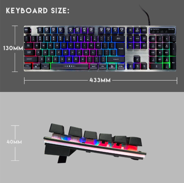 FANTECH KX-302 Major Gaming Keyboard and Mouse Combo featuring backlit keys and ergonomic design.