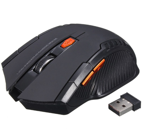 Fantech W4 Raigor Wireless Gaming Mouse in black, featuring six buttons and ergonomic design for right-handed users.