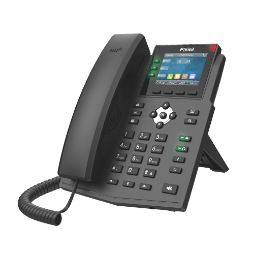 FANVIL X3U Enterprise IP Phone with a 2.8-inch color screen and three line keys, designed for business communication.
