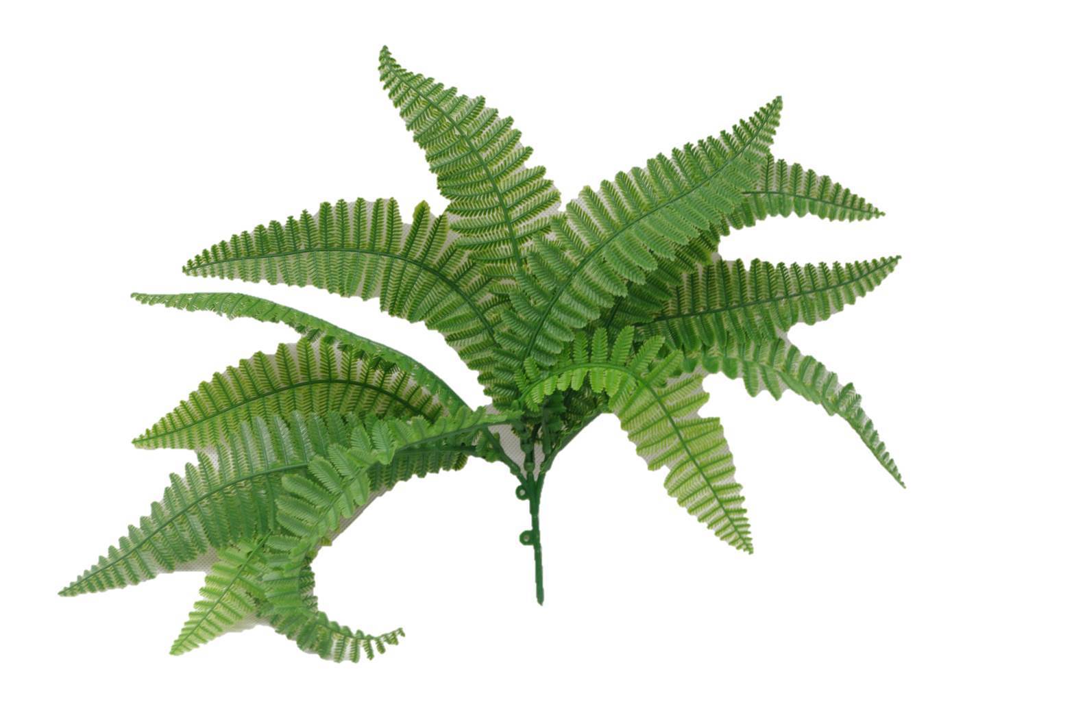 A vibrant artificial Fern Stem UV, measuring 20cm high and 40cm wide, showcasing lush green leaves ideal for vertical gardens.
