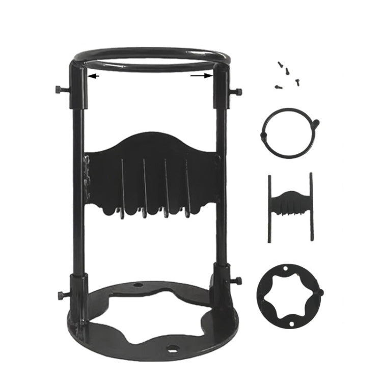 Manual log splitter made of carbon steel, designed for easy and safe firewood splitting.