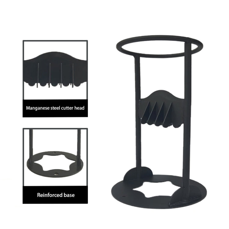 Manual log splitter made of carbon steel, designed for easy and safe firewood splitting.