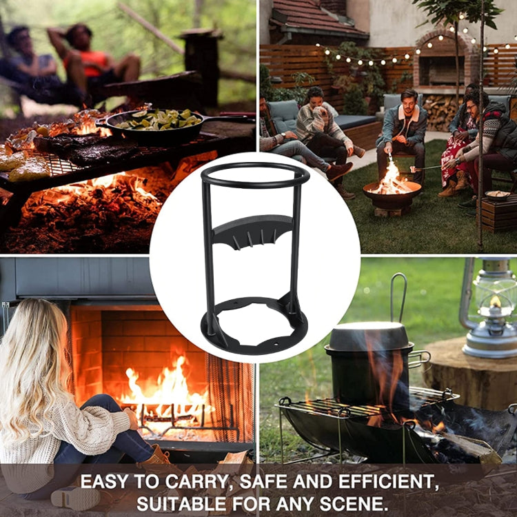 Manual log splitter made of carbon steel, designed for easy and safe firewood splitting.