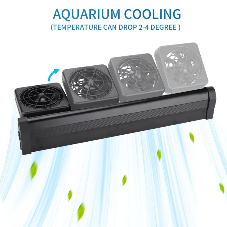 Fish Tank Cooling Fan designed for silent operation and effective cooling in aquariums, featuring adjustable wind speeds and durable construction.