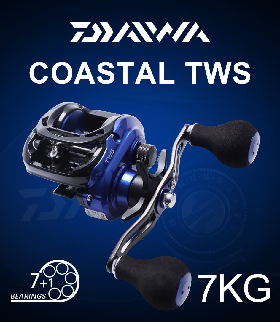 Fishing Baitcasting Reel 200HS/200HSL with SV spool, designed for saltwater fishing, showcasing its low profile and durable construction.