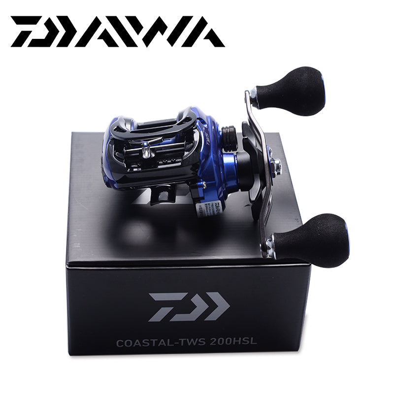 Fishing Baitcasting Reel 200HS/200HSL with SV spool, designed for saltwater fishing, showcasing its low profile and durable construction.