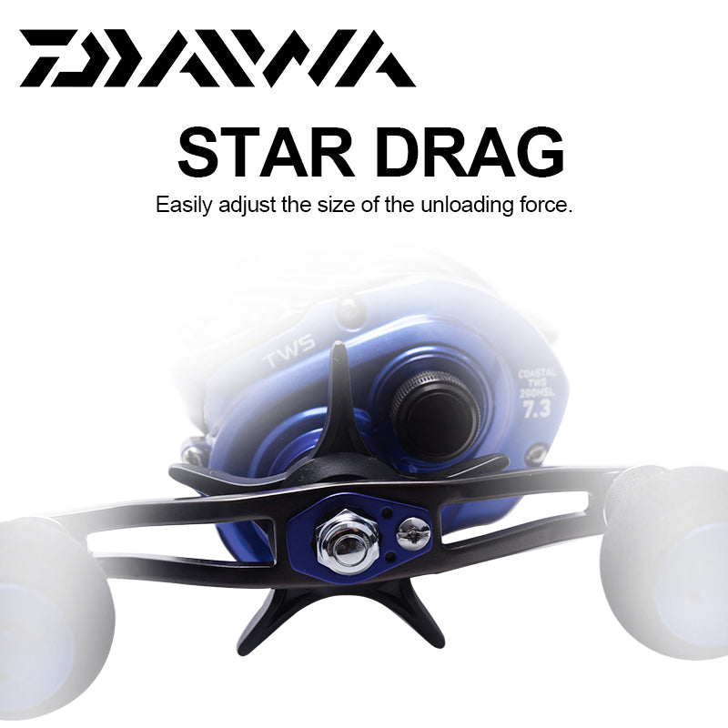 Fishing Baitcasting Reel 200HS/200HSL with SV spool, designed for saltwater fishing, showcasing its low profile and durable construction.