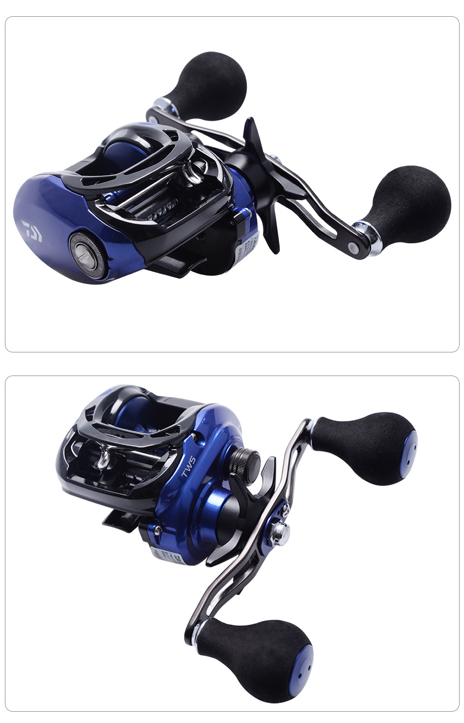 Fishing Baitcasting Reel 200HS/200HSL with SV spool, designed for saltwater fishing, showcasing its low profile and durable construction.
