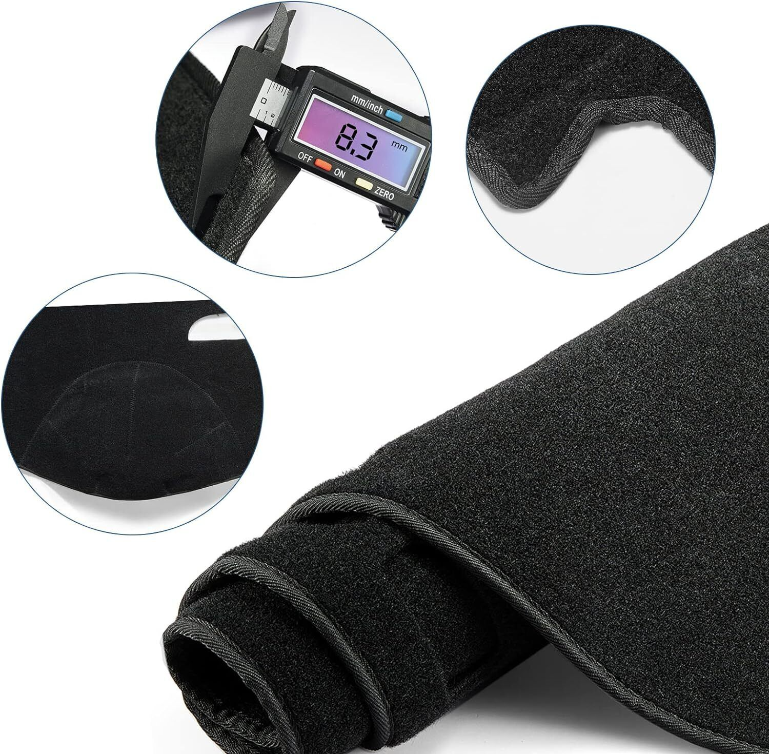 Dashboard pad cover for 2007-2014 Chevy Silverado, Tahoe, and Suburban, made from high-quality polyester material.