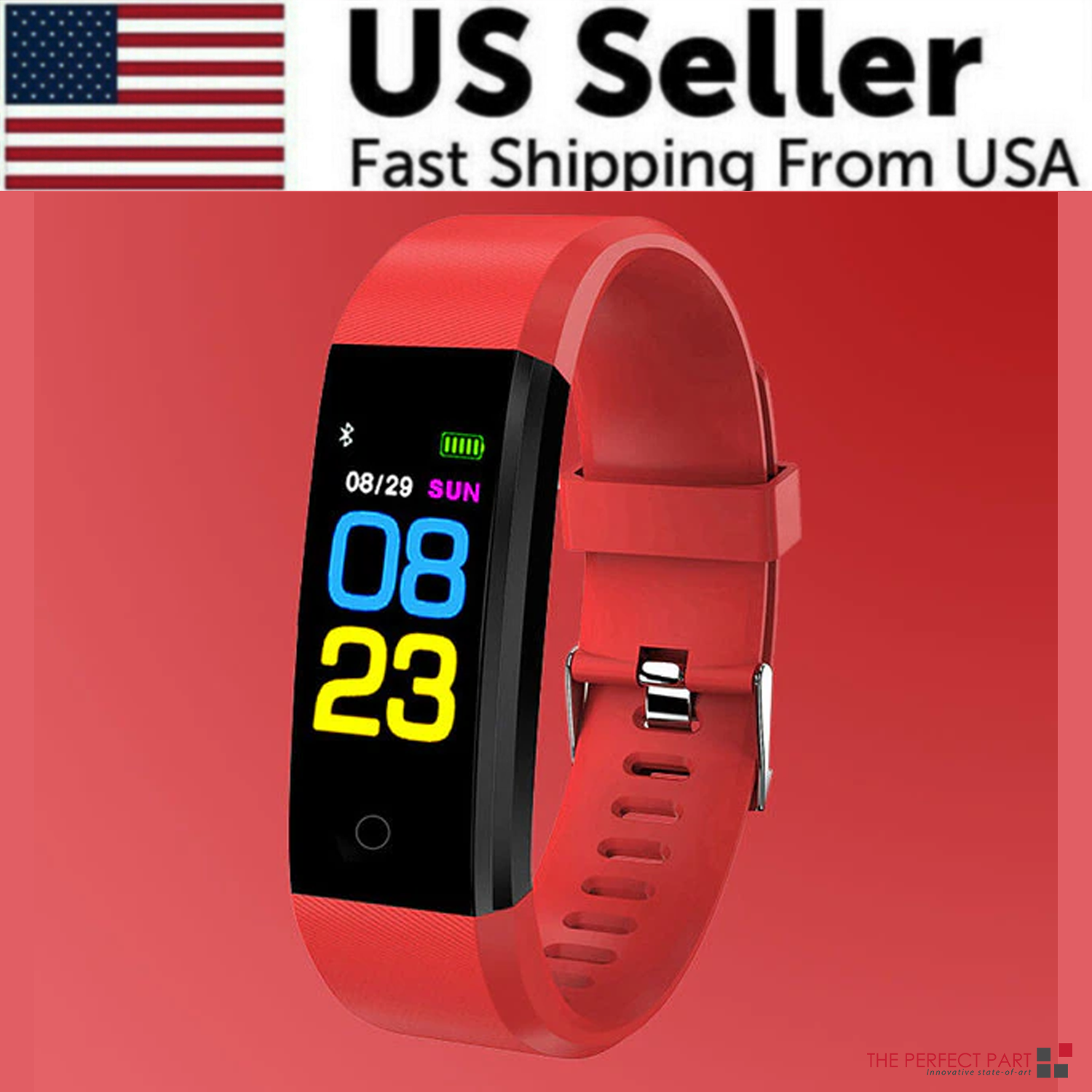 Fitness Smart Watch Activity Tracker with heart rate and oxygen monitoring features, designed for both men and women, showcasing a sleek touch screen.