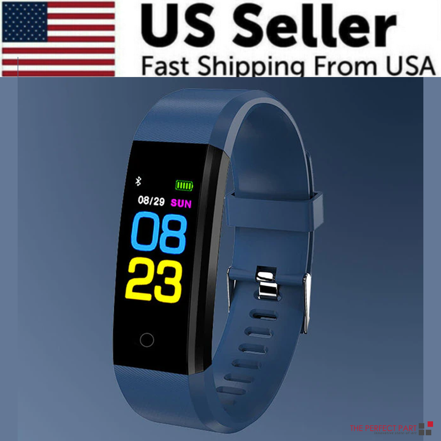 Fitness Smart Watch Activity Tracker with heart rate and oxygen monitoring features, designed for both men and women, showcasing a sleek touch screen.