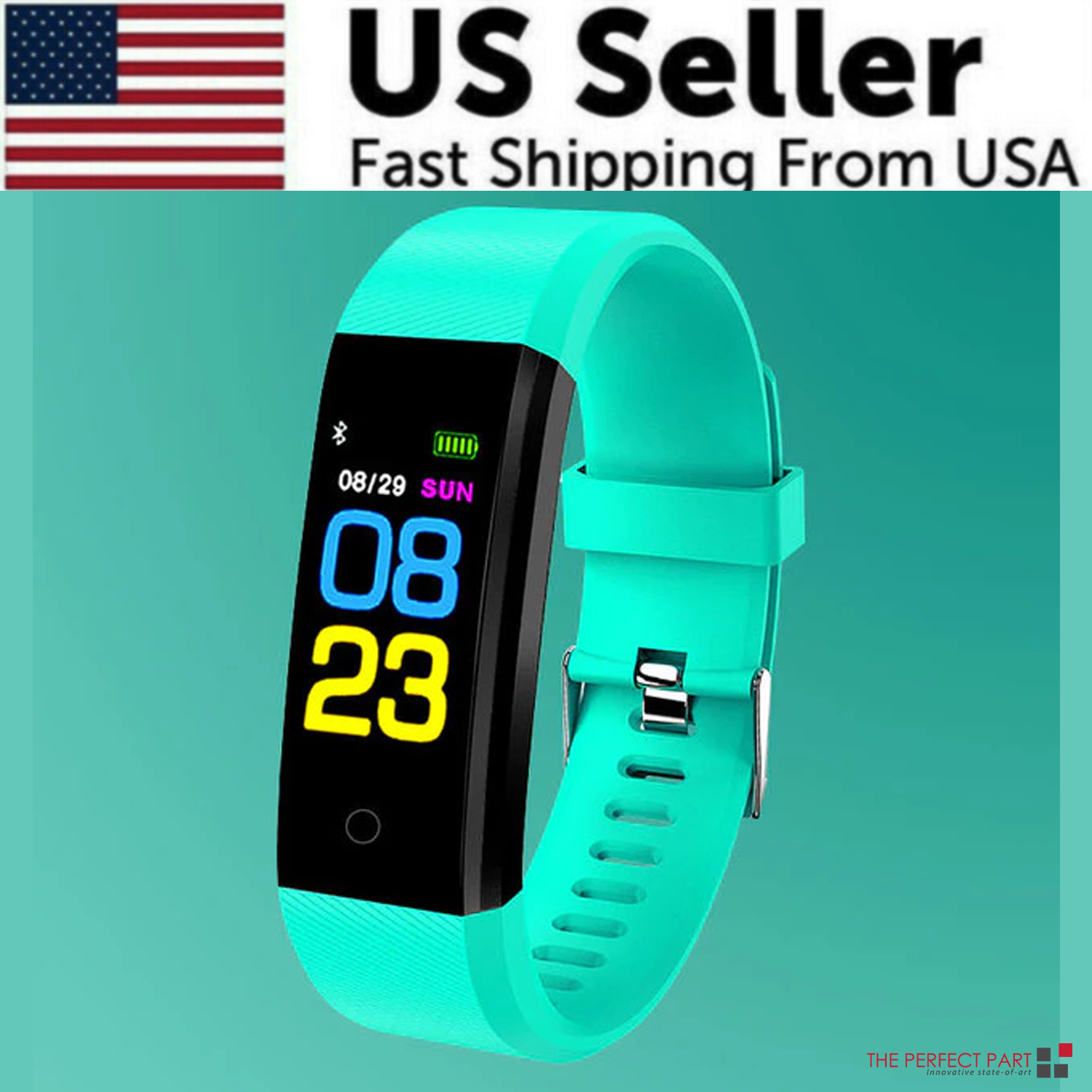 Fitness Smart Watch Activity Tracker with heart rate and oxygen monitoring features, designed for both men and women, showcasing a sleek touch screen.