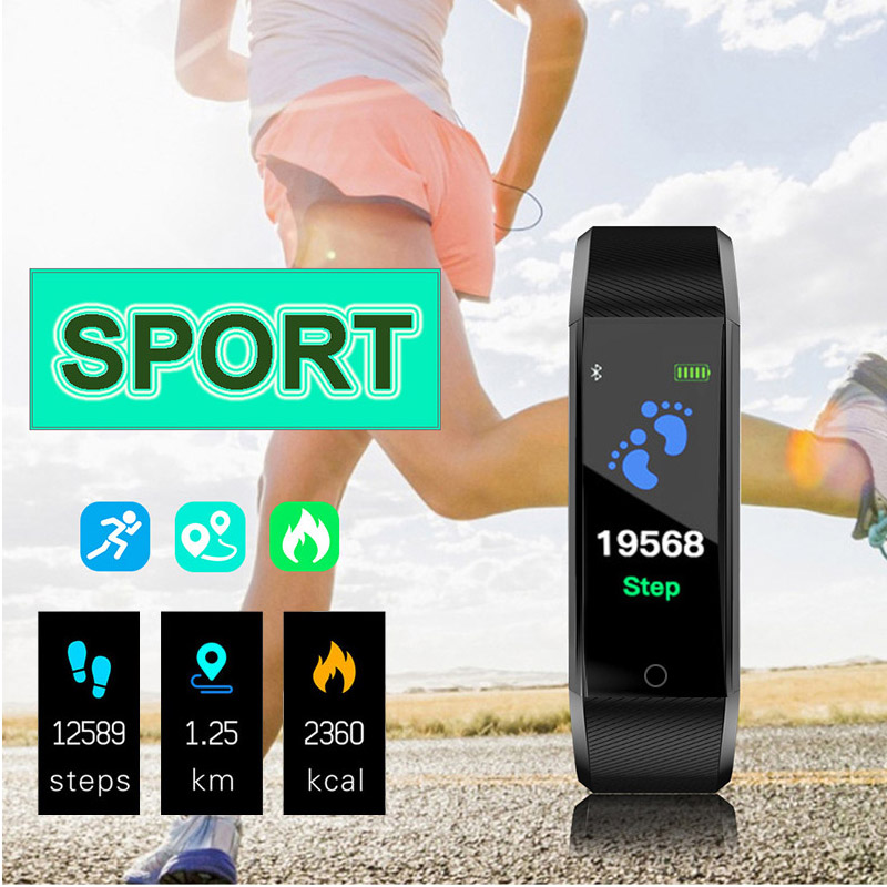 Fitness Smart Watch Activity Tracker with heart rate and oxygen monitoring features, designed for both men and women, showcasing a sleek touch screen.