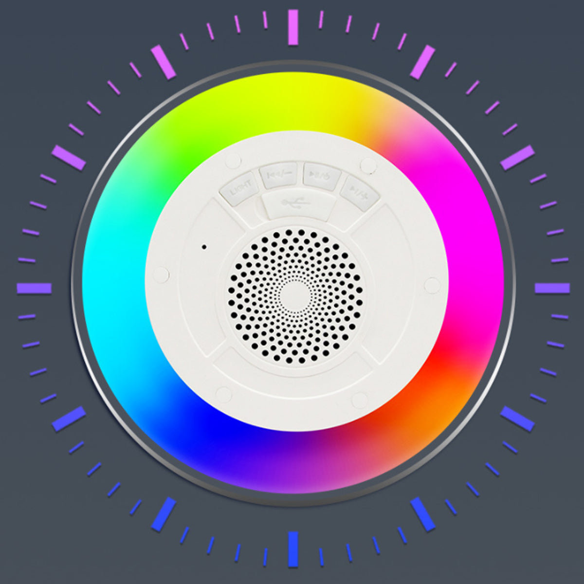 Floatilla Bluetooth LED Waterproof Speaker designed for pool parties, featuring vibrant LED lights and a sleek, portable design.