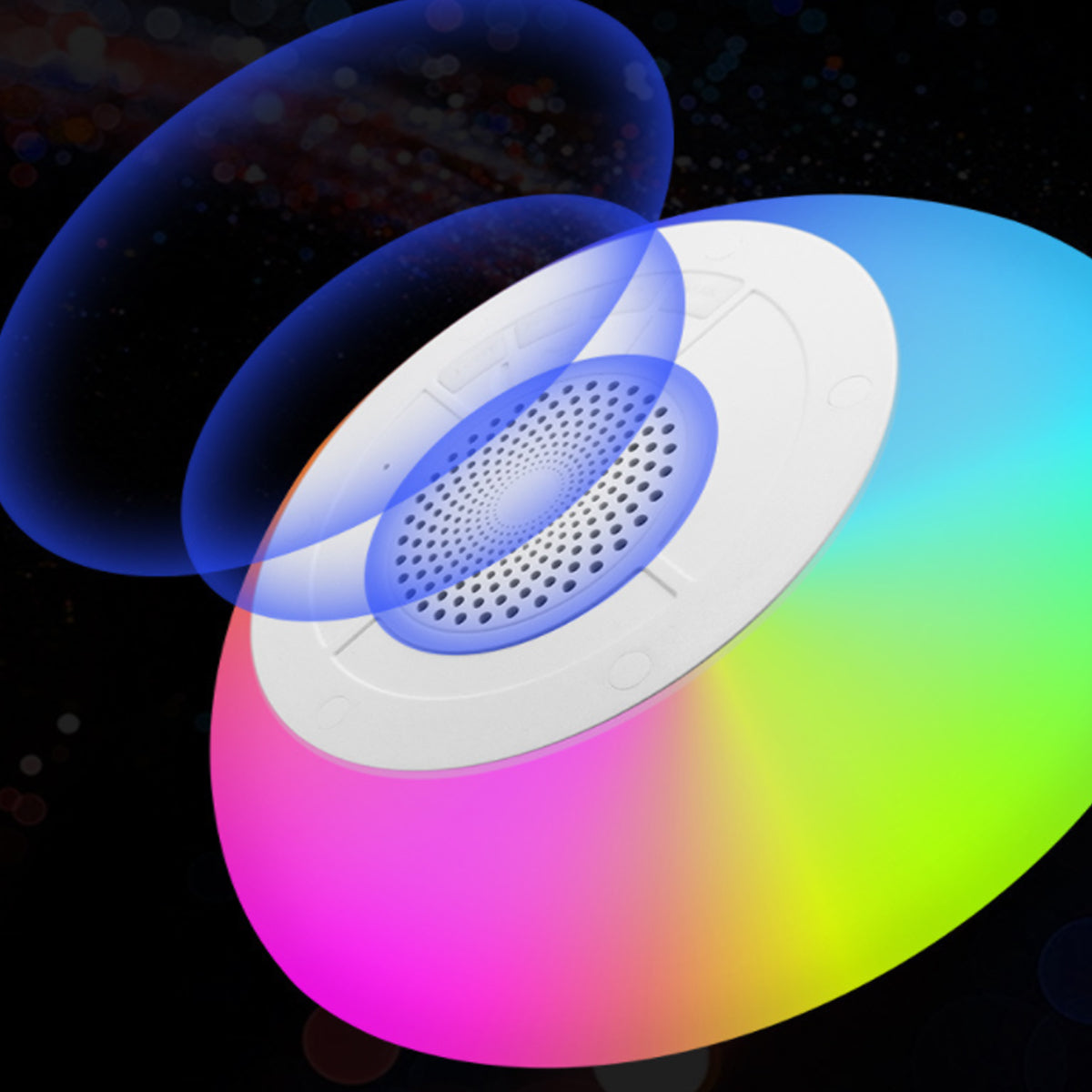 Floatilla Bluetooth LED Waterproof Speaker designed for pool parties, featuring vibrant LED lights and a sleek, portable design.