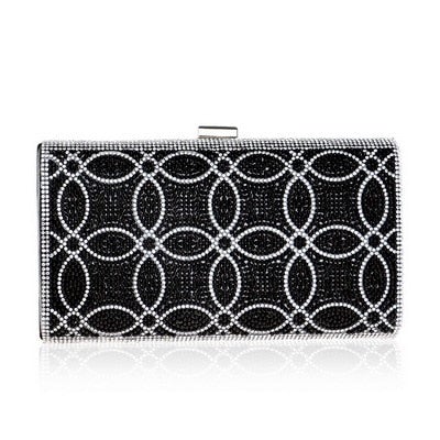 A vibrant Flower Candy Color Evening Bag adorned with diamonds, pearls, and floral decorations, perfect for weddings and parties.