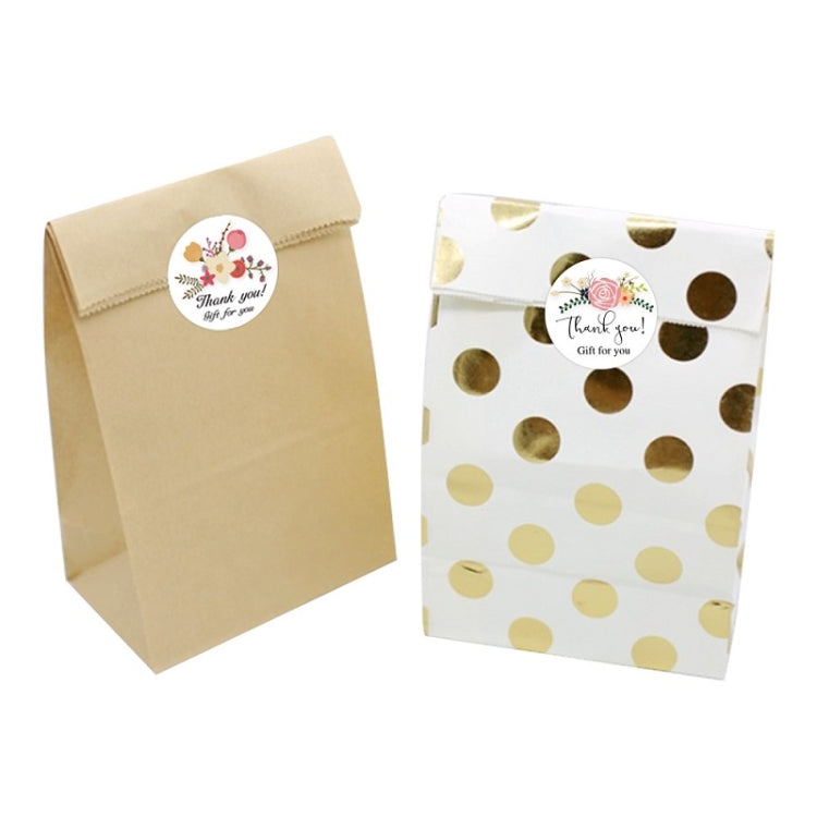 A roll of Flower Hand-decorated Thank You Sealing Stickers featuring floral designs, perfect for gift wrapping and baking.