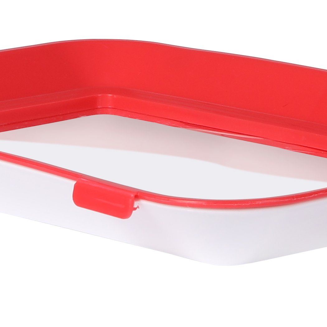 Reusable Food Containers Preservation Tray Storage Set in red and white, featuring airtight sealing and eco-friendly design.