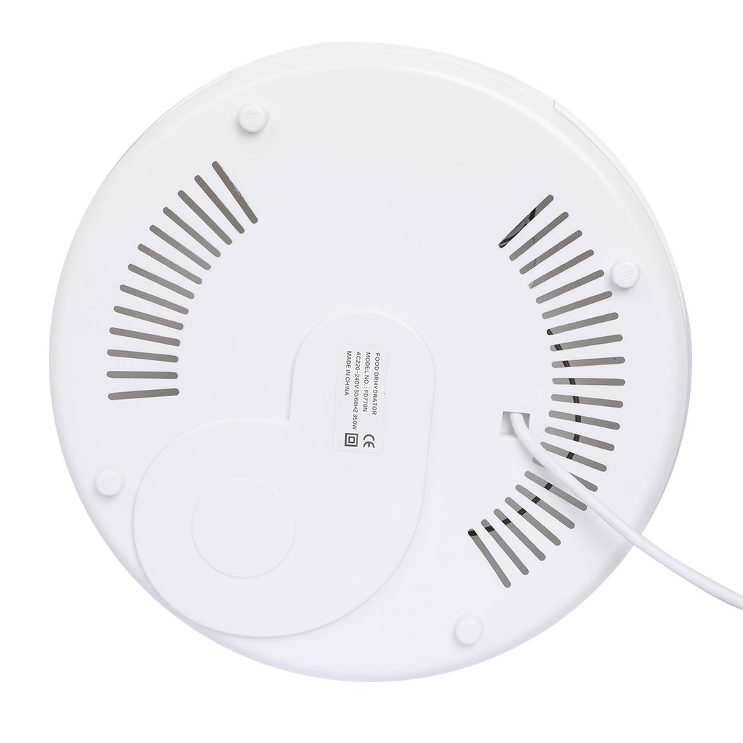 Food Dehydrator with transparent trays and adjustable height for drying fruits, vegetables, and beef jerky.