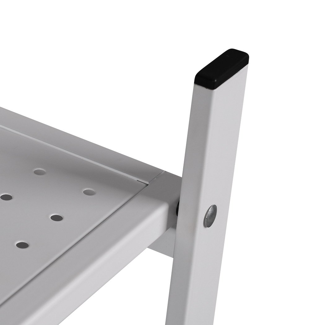 Foldable Storage Shelf Display Rack with three tiers, sturdy steel frame, and 360-degree rolling wheels, ideal for organizing books and plants.