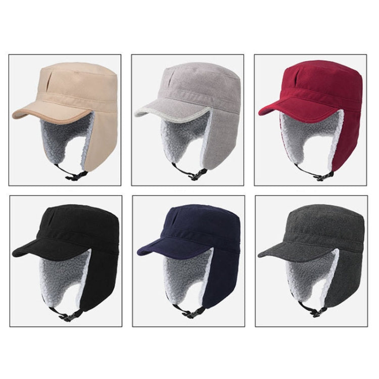 Foldable warm lamb down thickened windproof duck tongue hat in tweed fabric, featuring a double-folded brim and adjustable ear protection.