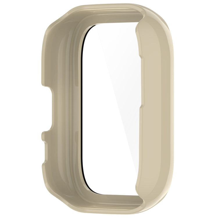 Ivory PC Integrated Tempered Glass Watch Case for Amazfit Aactive, showcasing its sleek design and protective features.